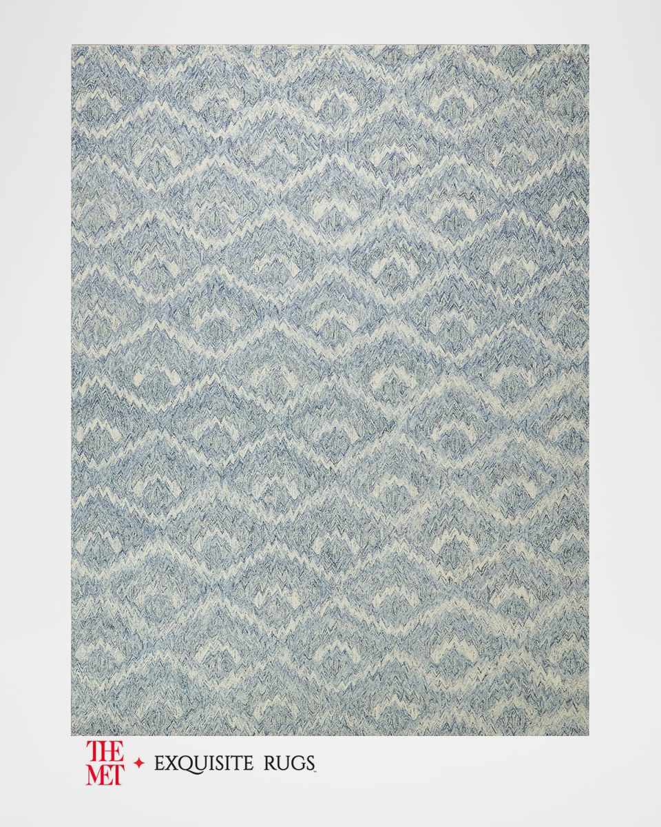Bargello Hand-Tufted Light Blue Rug, 12' x 15'